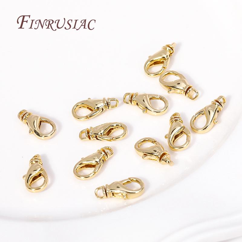 15.5*8MM 18K Gold Plated Metal Lobster Clasps High Quality Bracelet Connect Clasps For Jewelry Making Supplies DIY Accessories