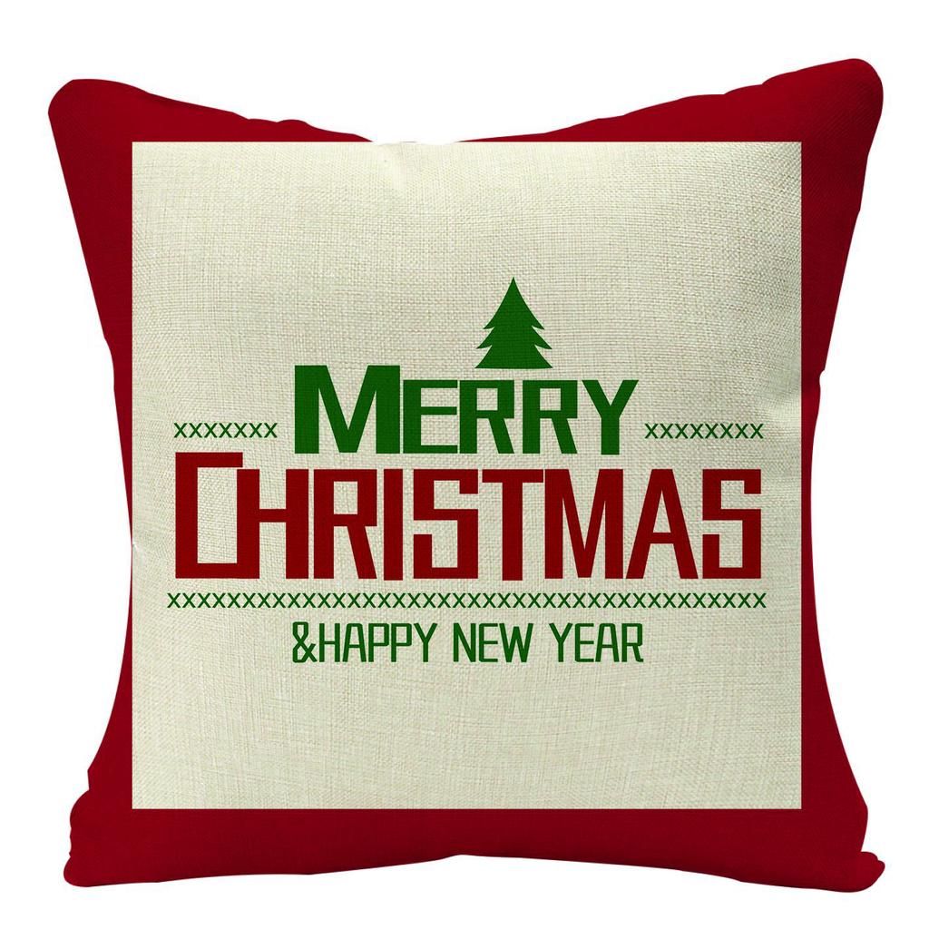 New Christmas Pillow, Linen Waist Pillow Case, Festive Home Sofa Decoration Pillow Cushion Cover