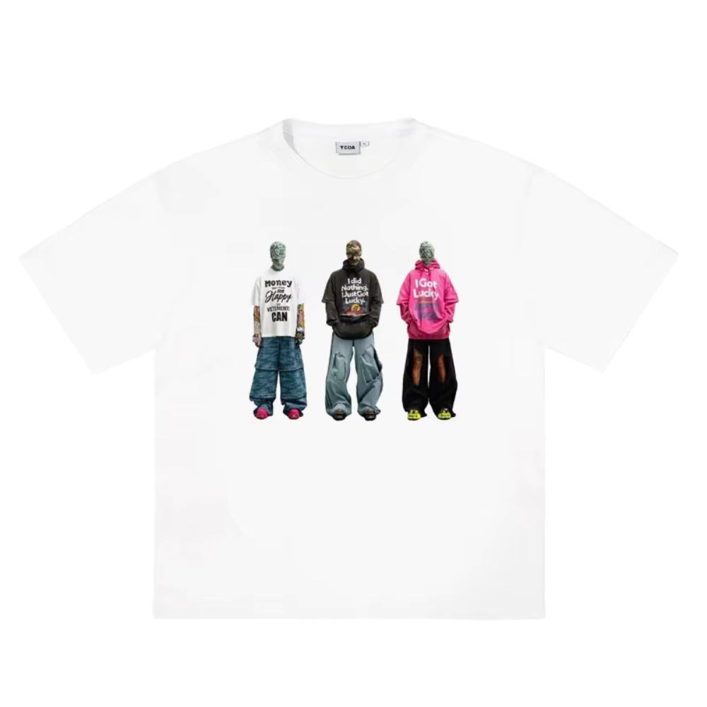 Retro Grafik Print T-Shirt Damen Lässig O-Ausschnitt Kurzarm Locker Modekleidung Damenkleidung Ästhetische Kleidung