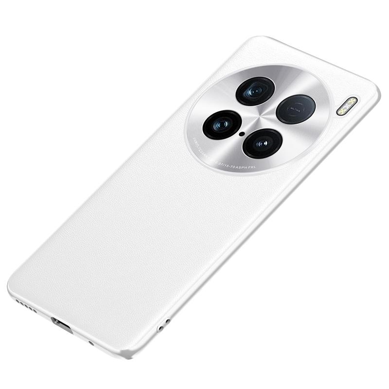 

For vivo X100 Ultra 5G Phone Back Case Anti-Scratch PU Leather+TPU Phone Cover White