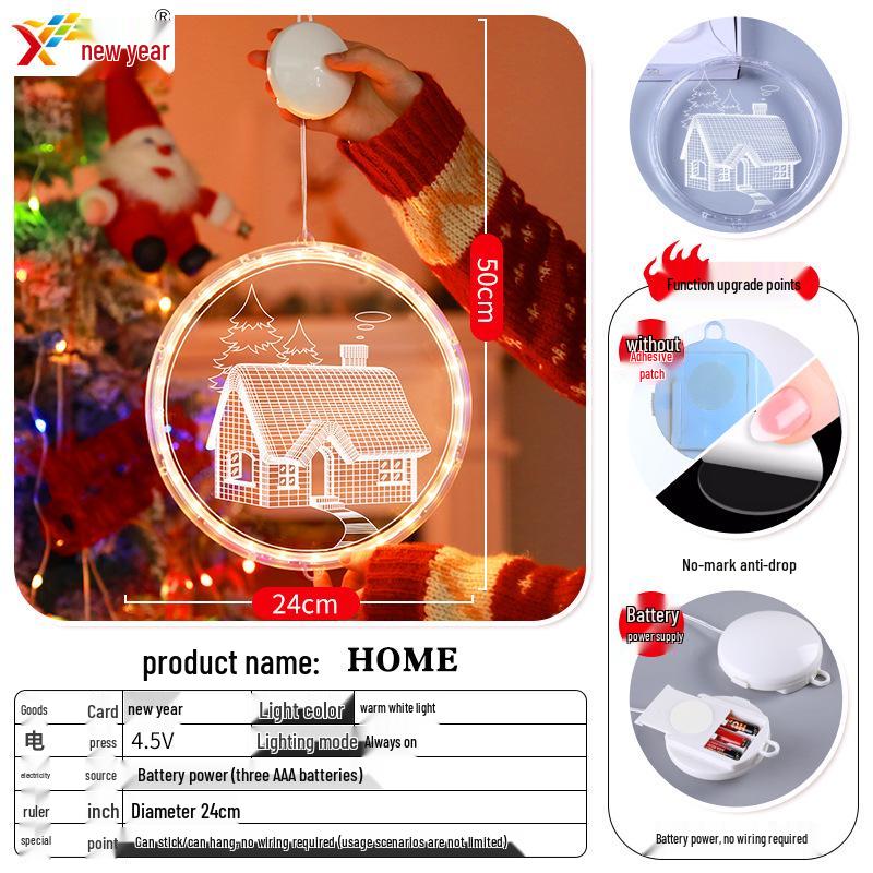 Glowing Merry Christmas LED Suction Cup String Lights for 2025 Holiday Window Display