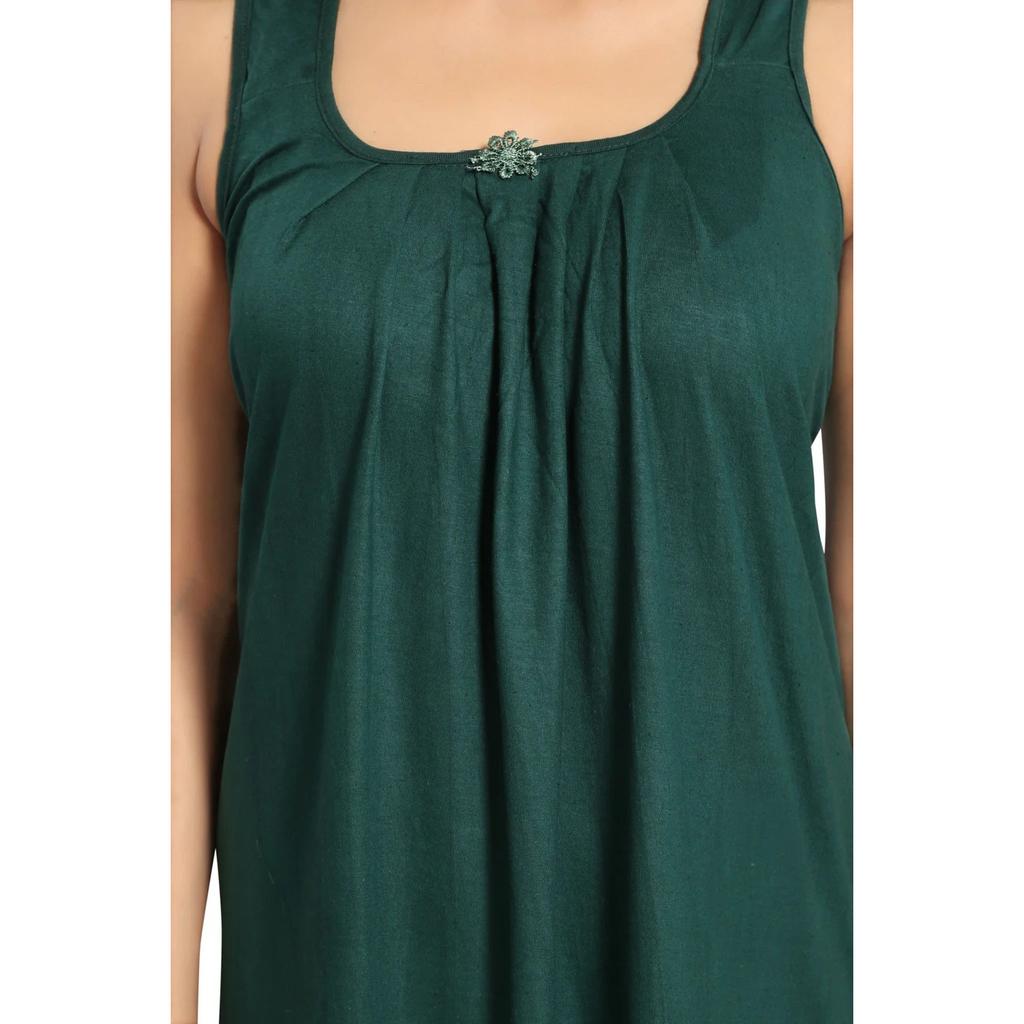 Women Sleeveless Sleepwear Cotton Nighty Summer Nightwear Maxi Gown Night Dress