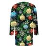 Women's Fashionable And Casual Christmas Printed Mid Length Cardigan Long Sleeved Jacket
