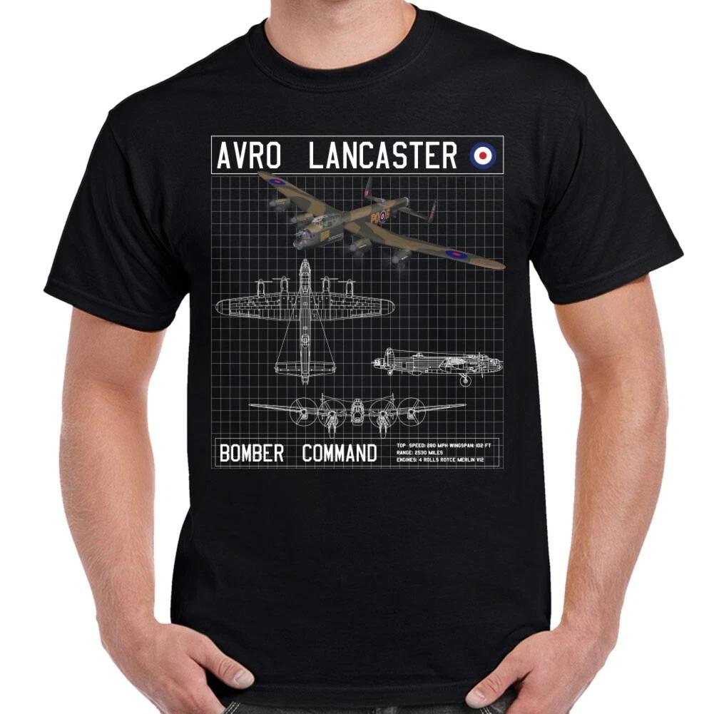 Avro Lancaster Bomber Command Schematic T-Shirt M