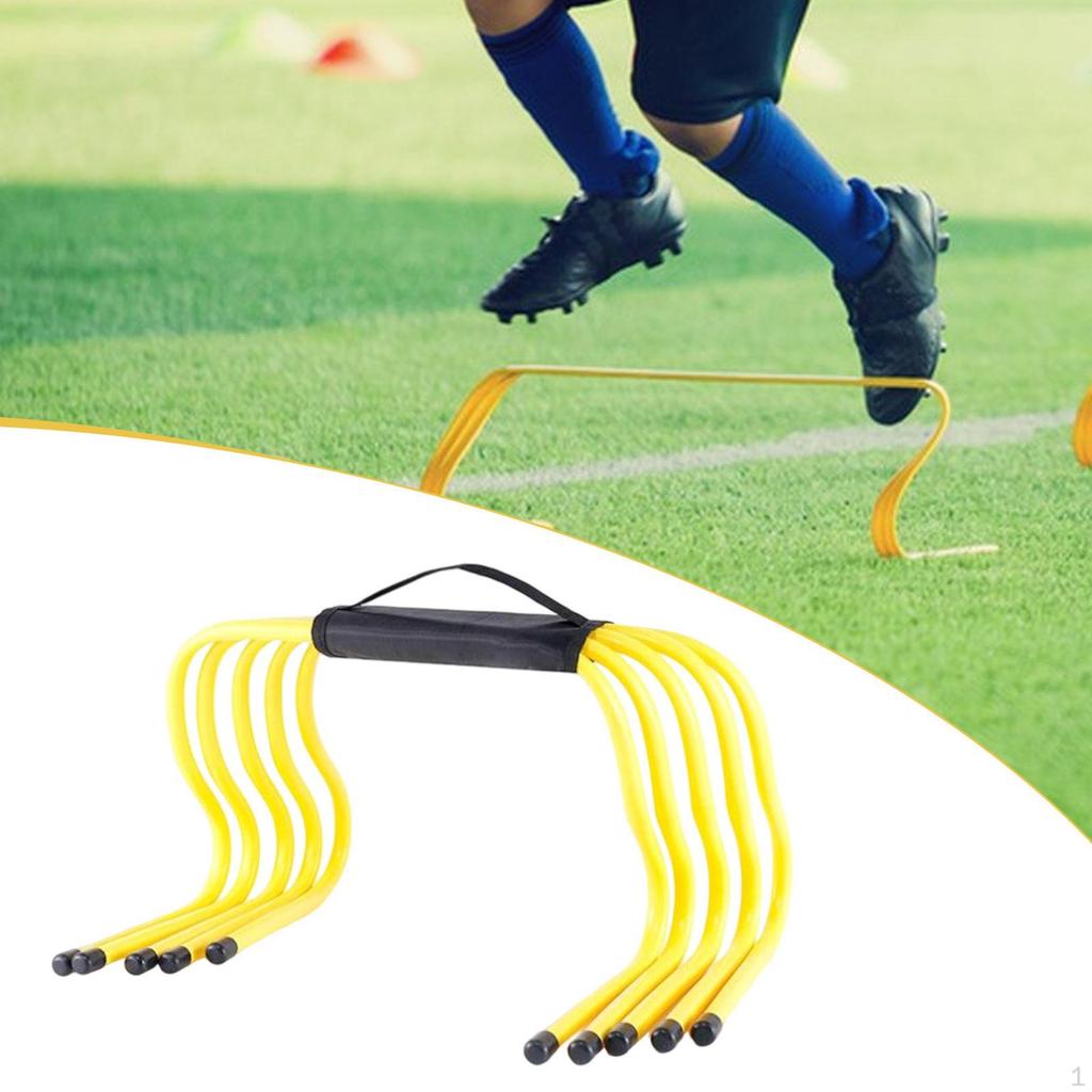 5 Pieces Agility Hurdles Speed Yellow Multipurpose Football Training Equipment Obstacles for