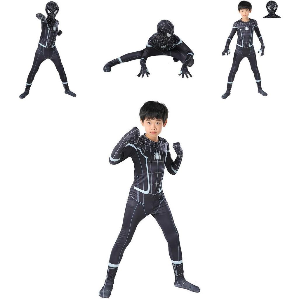 Stunning Black Spider-man Homecoming Cosplay Costume With Breathable Material For Kids And Adults