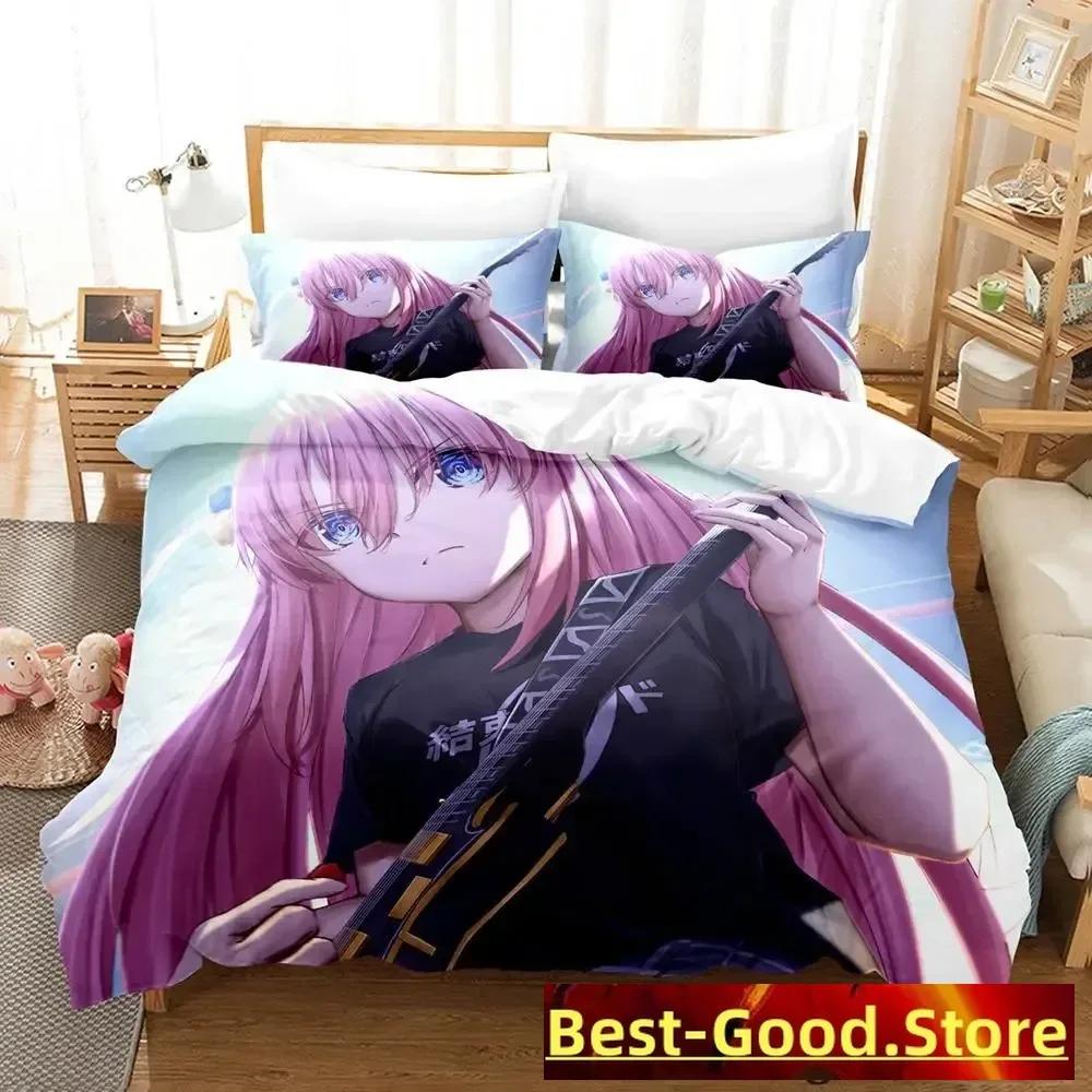 Gotou Hitori Bedding Set Single Twin Full Queen King Size Bed Set Adult Kid Bedroom Duvetcover Sets Anime Parure De Lit Bed