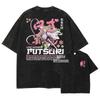 Demon Slayer Kamado Tanjiro Hinokami Kagura Vintage Gewassen Grafisch T-shirt, Unisex Oversized Streetwear, Anime Fan Cadeau