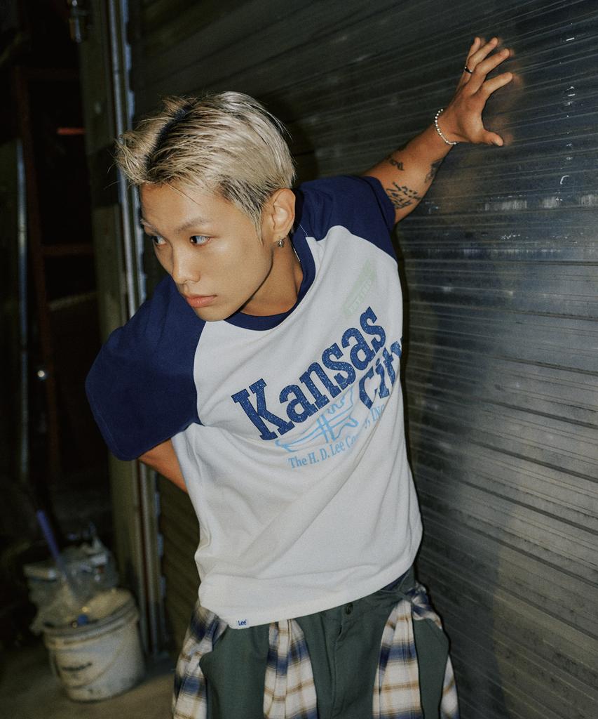 LEE Kansas Raglan Short Sleeve T-Shirt Navy
