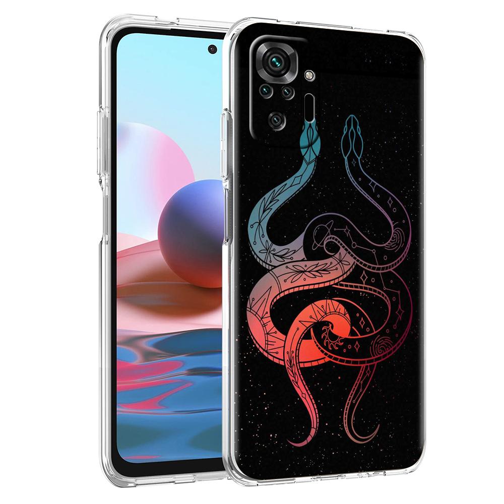 Transparent Phone Case for Redmi 13C 12C 10C Note 13 12 11 11T K40 Gaming Plus Pro 4G 5G Soft TPU Cover Shell New Year Snake Bag