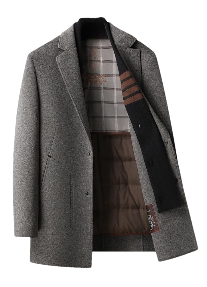 

Chesterfield Жакет JINLUN с шерстяным пухом Деловая шерсть Мелтон Зимнее пальто для холодной погоды Мужская подкладка, Верхняя одежда, Пальто, Пальто, Пальто, (JP, Алфавит, серый