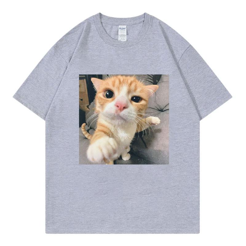 Funny Cat Meme Graphic T Shirts High Quality Fashion Short Sleeve Tshirts Unisex Unisex Summer Casual 100cotton Tshirt Streetwear