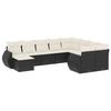 VidaXL Salon de Jardin avec Coussins 10 pcs, Canapés de Terrasse, Ensemble de Meubles de Patio, Mobilier d'Extérieur, Noir 3221855