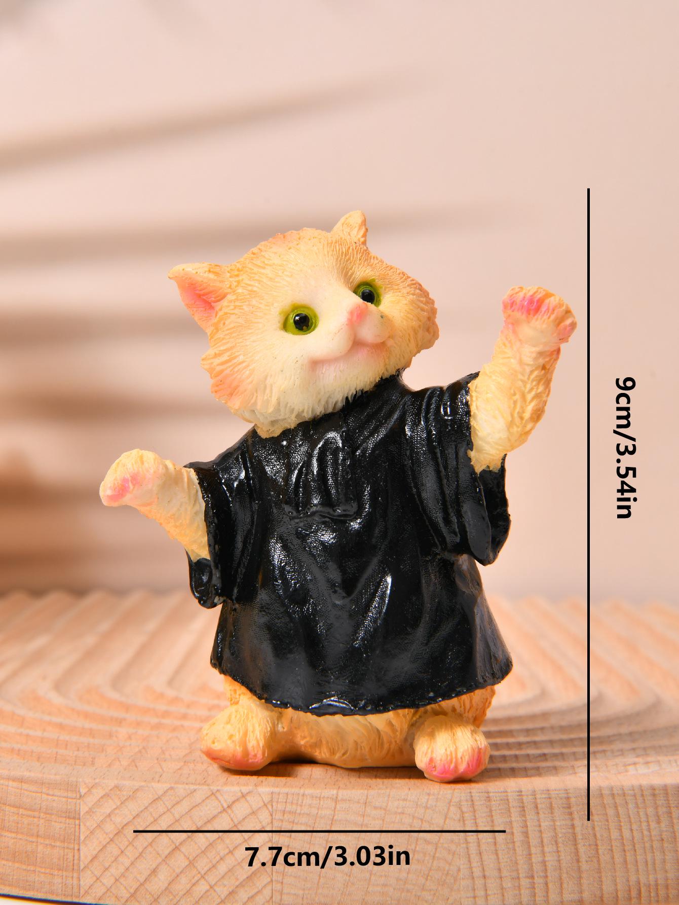 

Мультяшная полимерная фигурка кота - Милое настольное украшение и креативная перекатывающаяся декорация