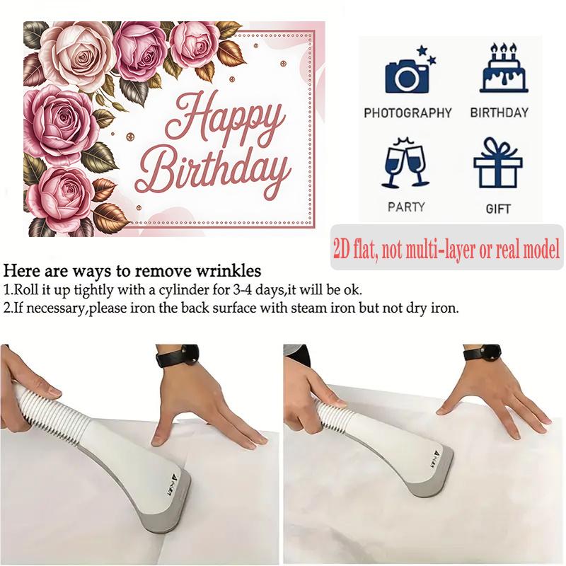 Pink Floral Party Backdrop 1pc - Room Wall Decor
