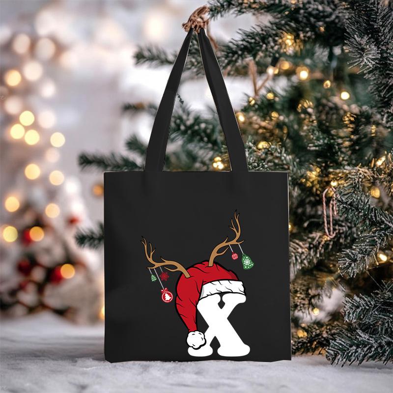 Christmas Letter Print Messenger Bag Student Casual Canvas Bag New
