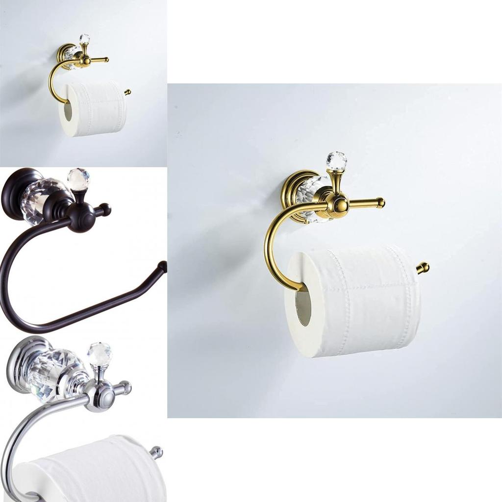 Premium Finish Paper Roll Holder With Crystal Embellishments For Wall Mount Use