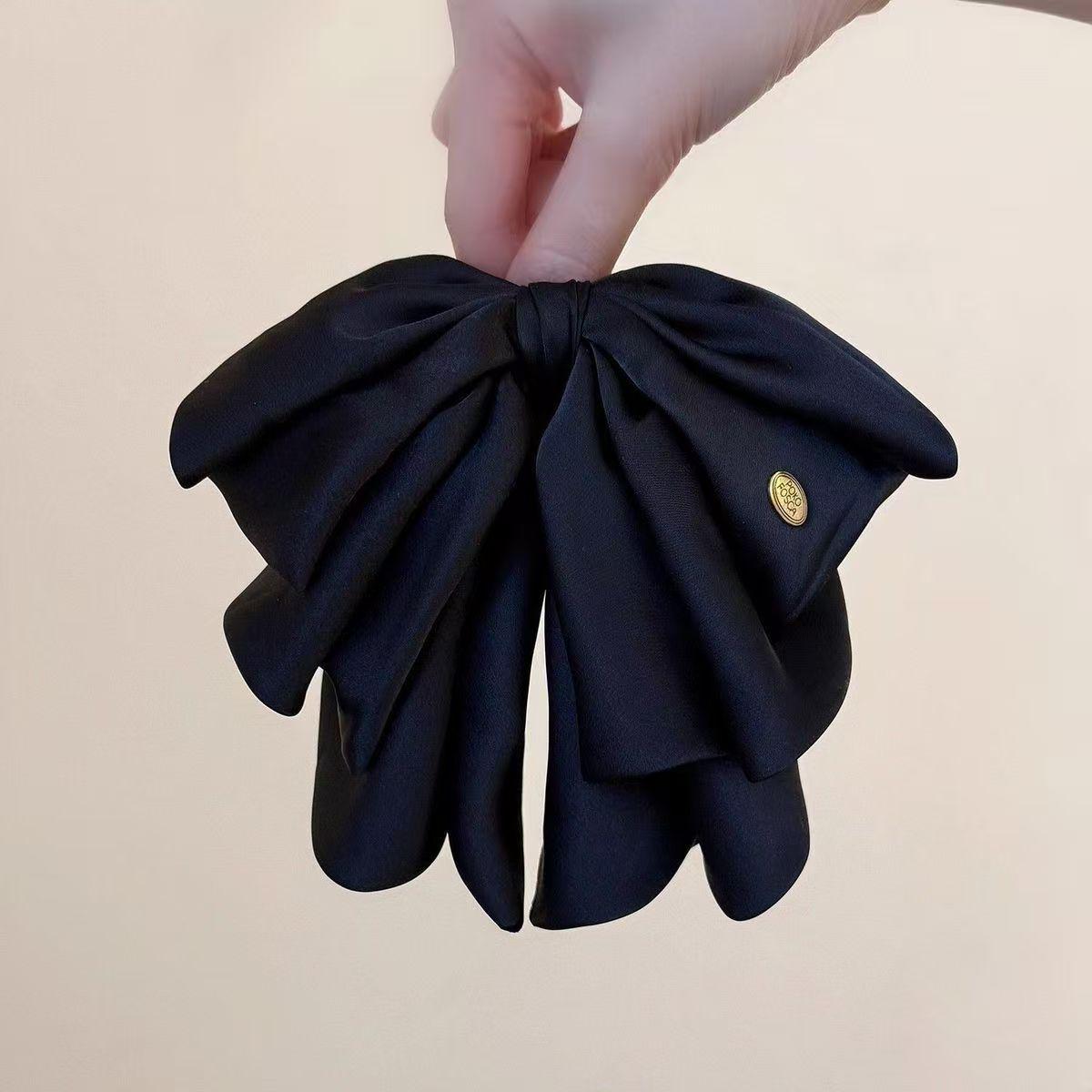 Elegant 2026 French Satin Bow Hair Clip - Autumn/Winter Light Luxury Edition
