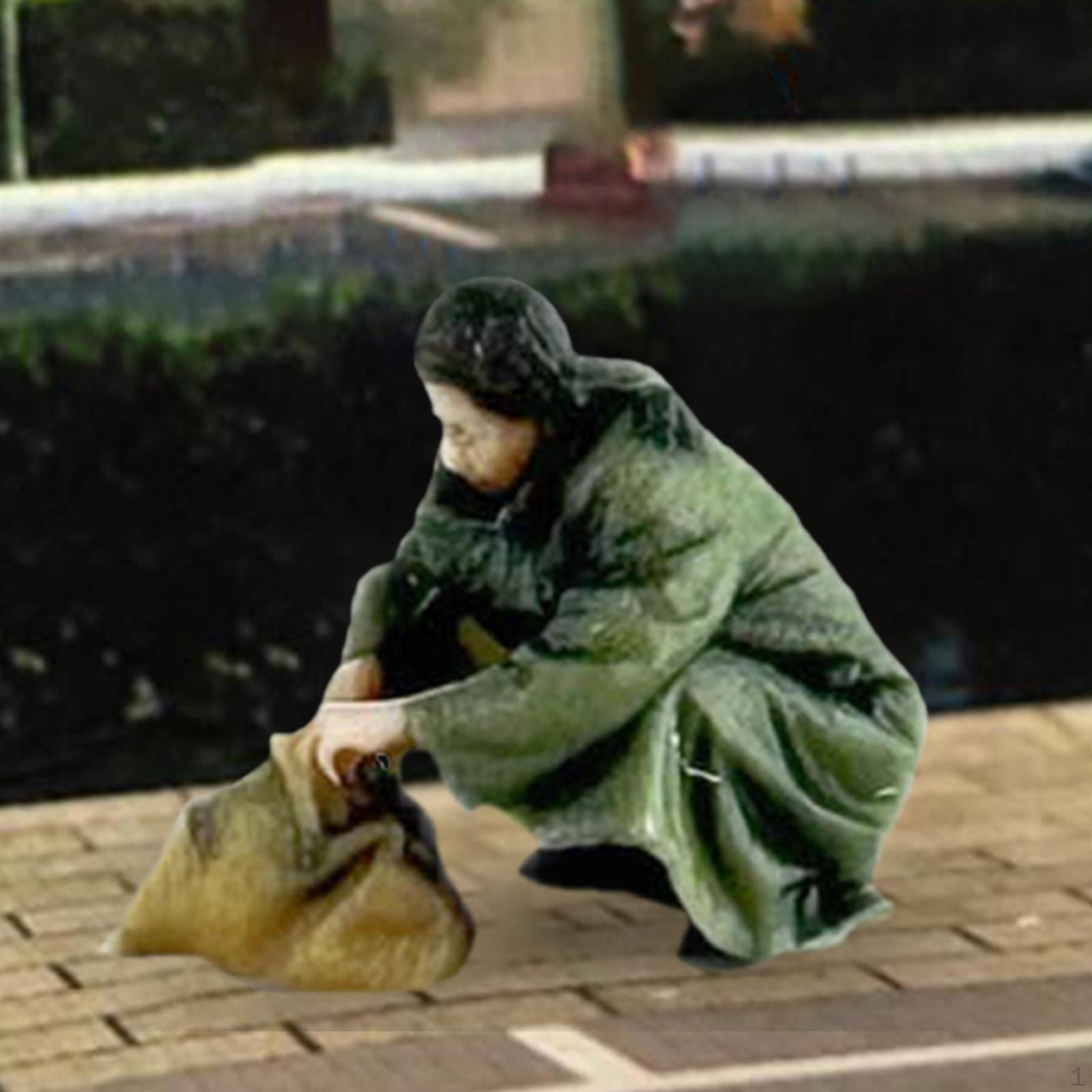 

1/87 смоляная фигурка в зеленом пальто фигурки людей диорама действие для декораций Style E