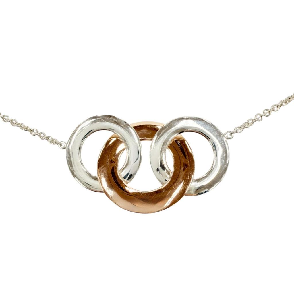 Great TIFFANY&Co. Necklace 1837 Interlocking Multi Circle Long Necklace SV925 Used