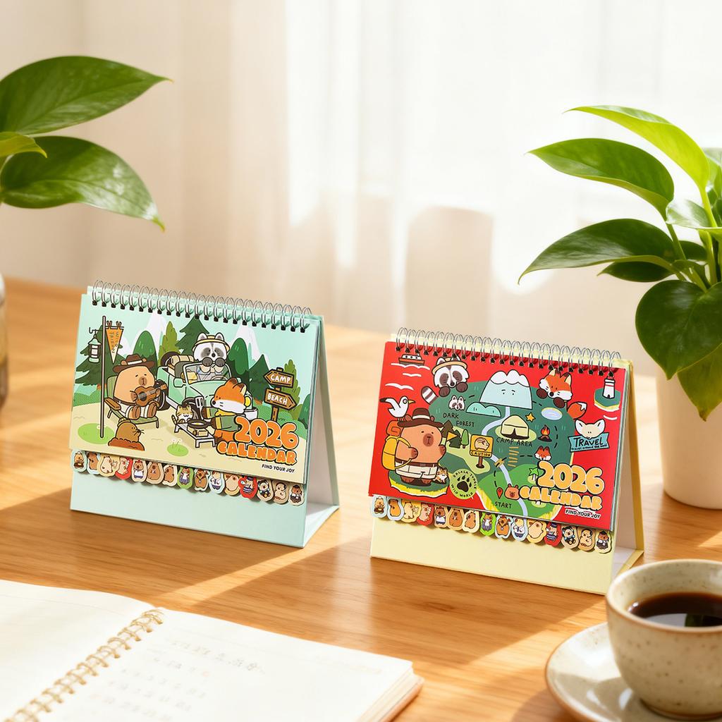 Desktop Calendar - New Cartoon -Shaped Notebook - 12-Month Vertical Calendar - Suitable For Friends, Family, School, Workplace, Apartment, Art Studio