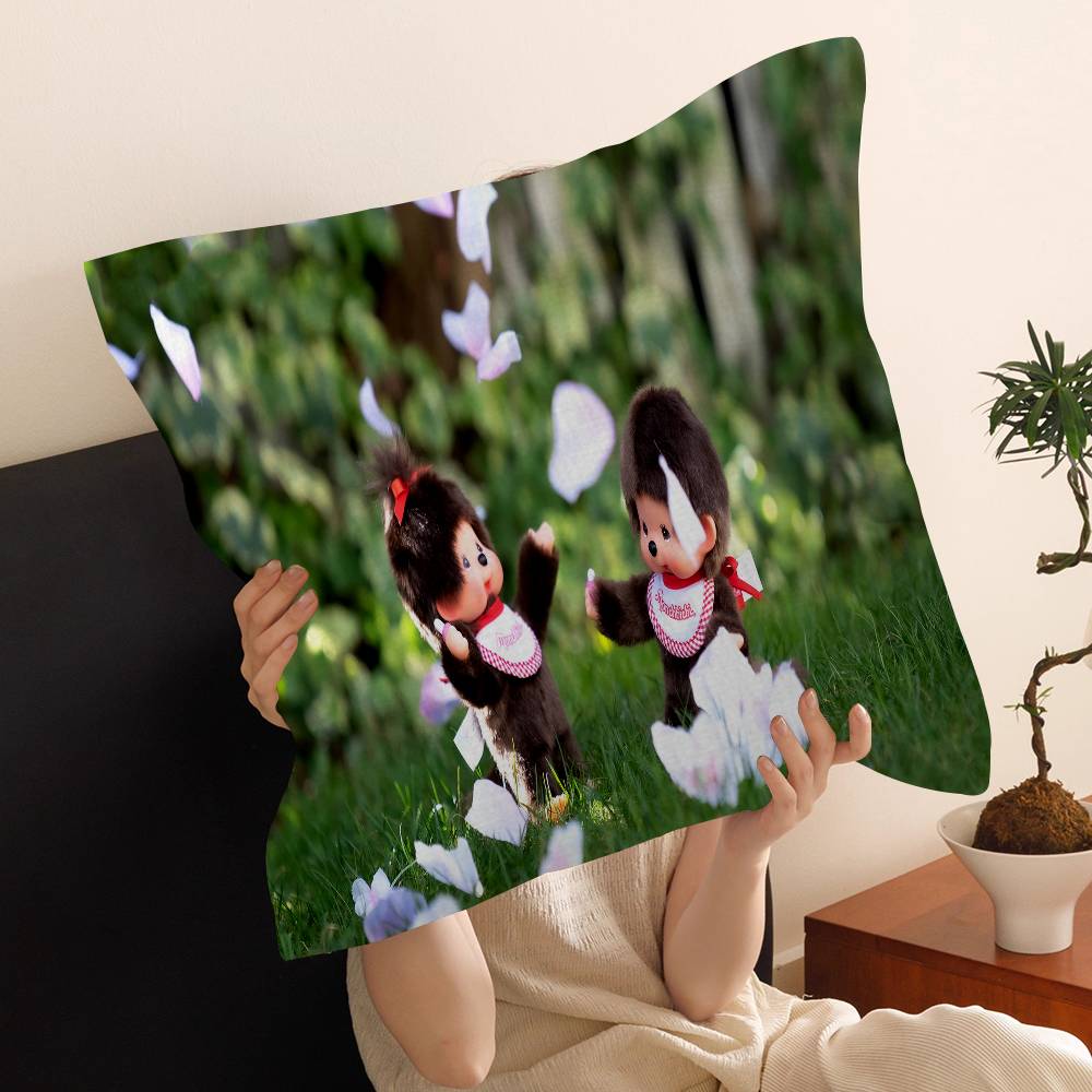 Cute M-monchhichis-s Maple Design Cushion Cover Happy Autumn Harvest decor Holiday Decorati Pillow Cover