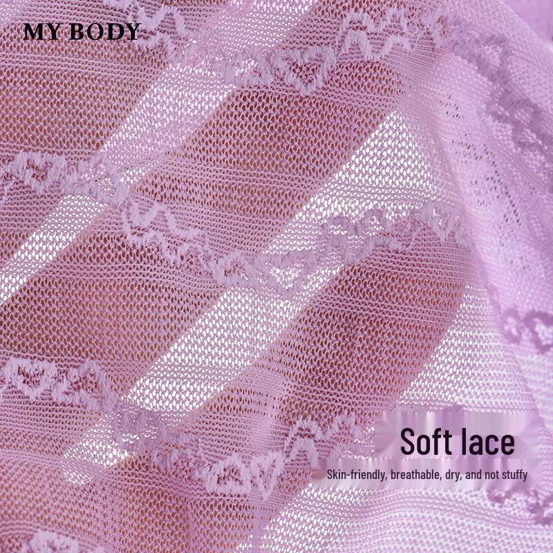 Mybody Damskie Seksowne Koronkowe Figi z Wzorem Fali