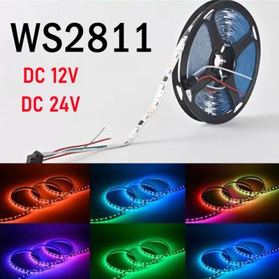 WS2811 LED Streifenlicht DC12V 24V 30/60 LEDs/m Adressierbar Smart Smart 5050RGB WS2811 Pixel LED Licht IP30/65/67 Schwarze/Weiße Leiterplatte