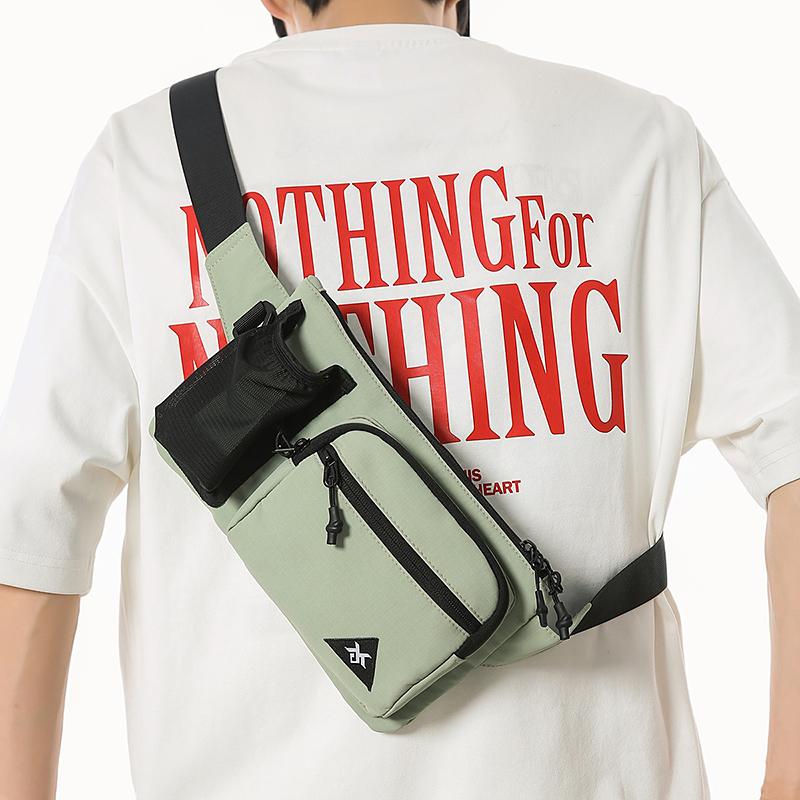 Men's Camping Shoulder Bag Outdoor Riding Hiking Mobile Phone Chest Bag Water Cup Bag