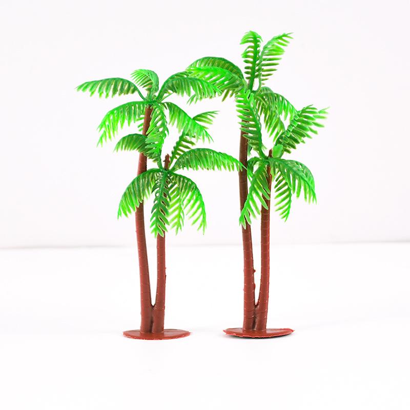 Coconut Tree Cake Toppers: 3D Beach Scene Decor with Small & Large Tree Ornaments