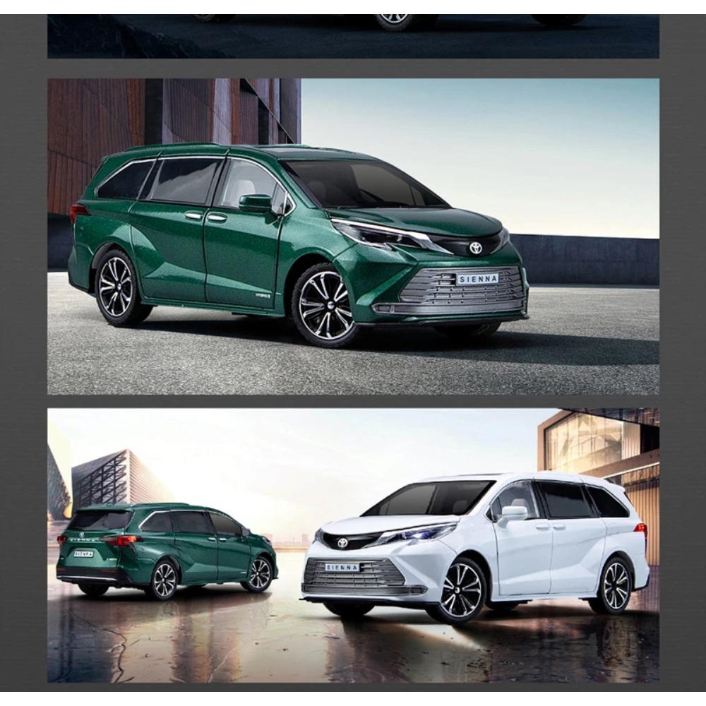 1/24 TOYOTA Sienna MPV Alloy Car Model Diecast Metal Vehicles Car Model High Simulation Sound and Light Collection Kids Toy Gift