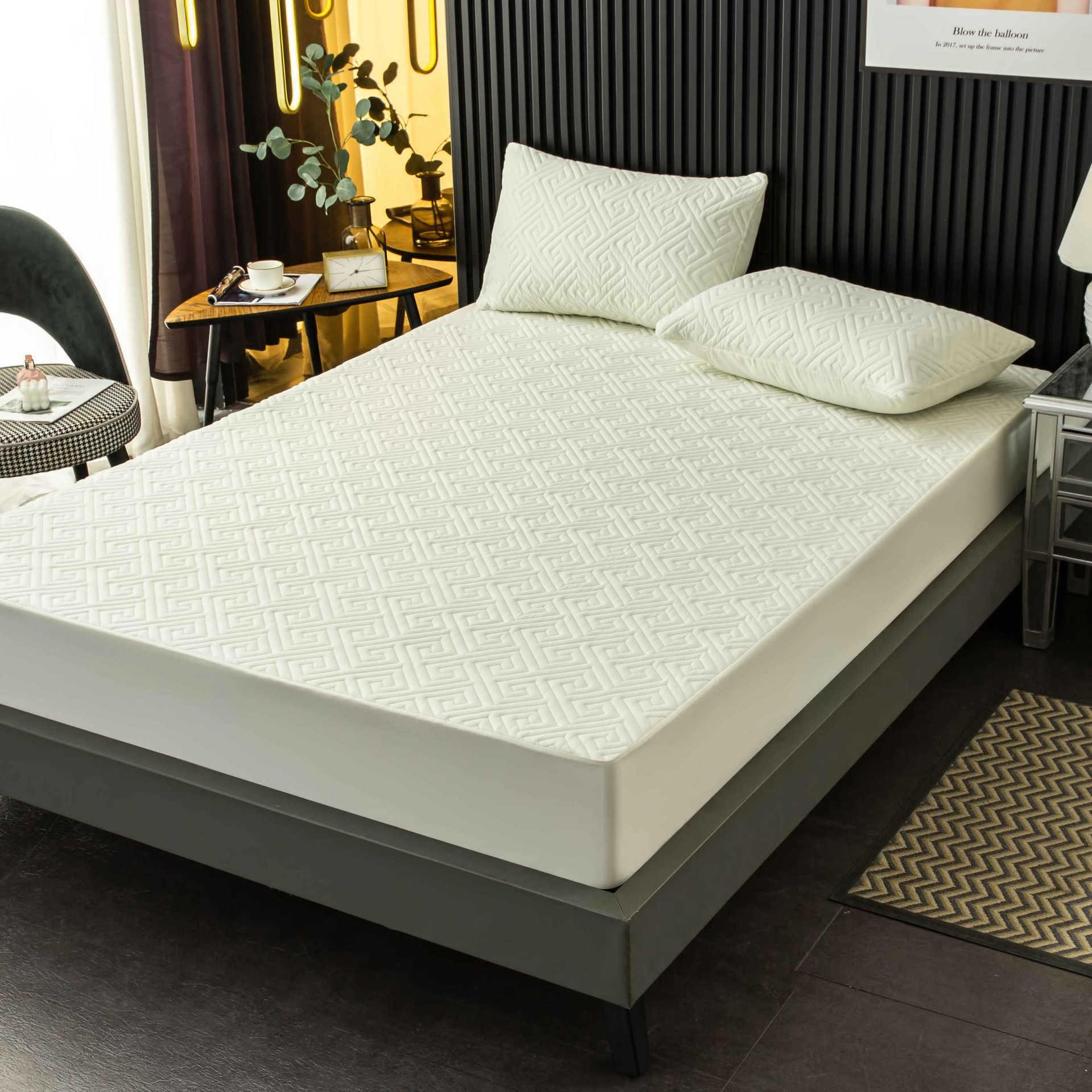 

Водонепроникне та непроникне для сечі стьобане простирадло - захист матраців для матері та дитини 150*200 three-piece set брудно-білий