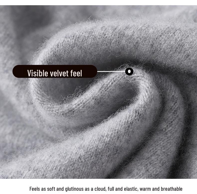 Men's 100% Pure Wool Crew Neck Sweater - Medium Thickness, Solid Color Knitwear for Autumn and Winter Warmth