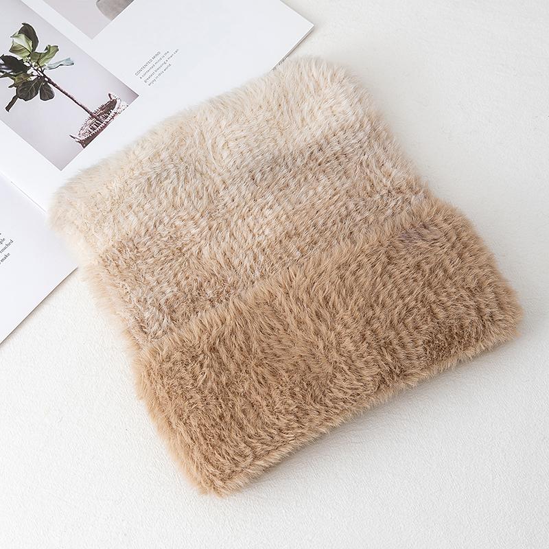 New Gradient Color Dandy Hat Cat Ear Lazy Beanie Hat Sweet Winter Hats For Women Streetwear Warm Fur Hats For Girl Gift