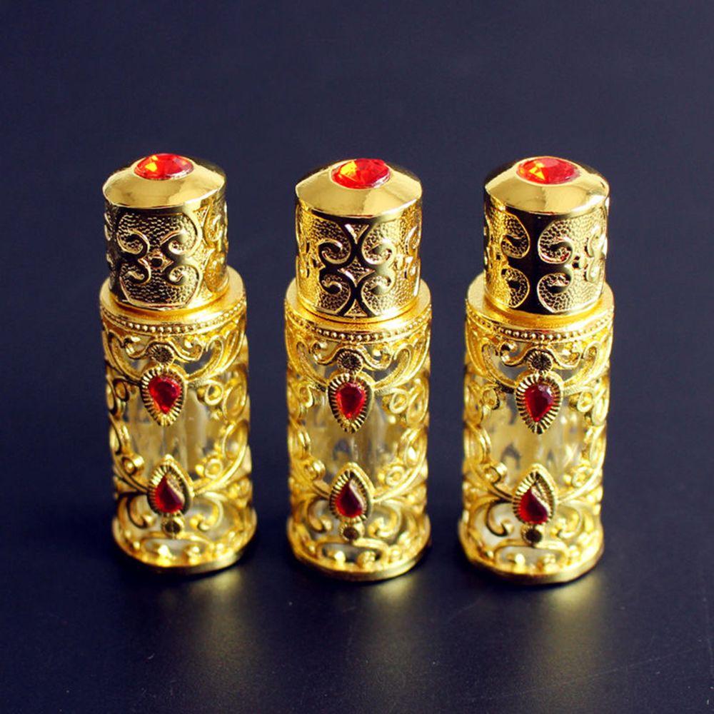 Style Antiqued Metal Cosmetic Container Perfume Bottles Essential Oil Bottles Refillable Bottles