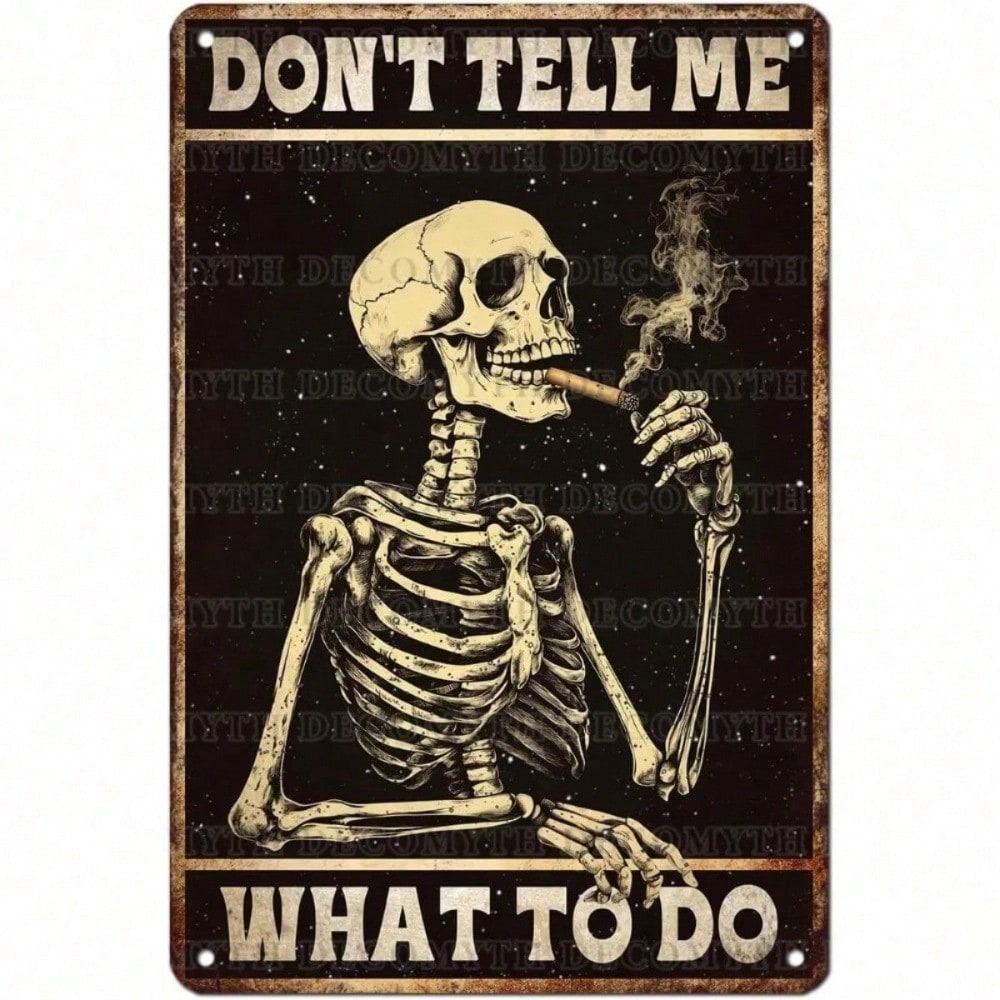 Vintage Skull Metal Wall Poster Halloween Bar Decor Gift