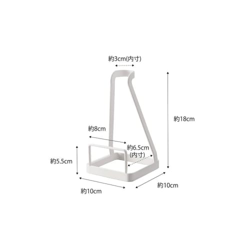 Yamazaki Tower Carpet Cleaner Stand, White, Approx. 10cm W x 10cm D x 18cm H, Stands Upright for Easy Access, Model 5728