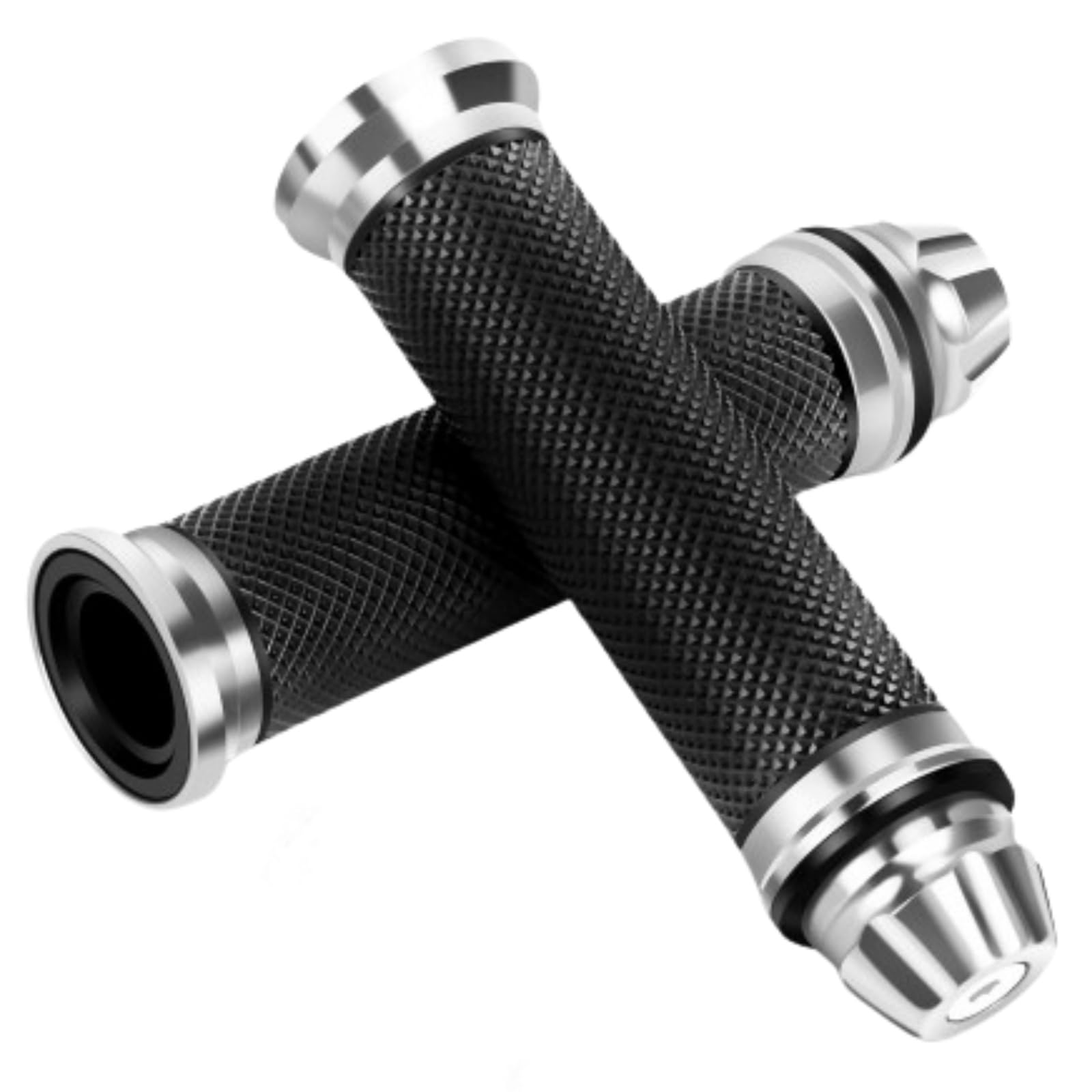 Bike Grip Left and Right Set Aluminum Bar End 22.2mm 1 серебряный