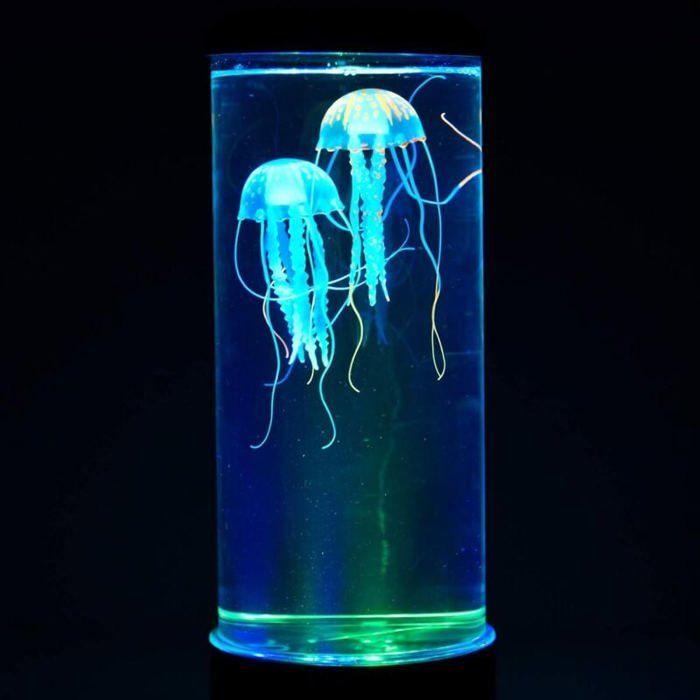 Lampada lava LED - PZCC - Medusa multicolore - Ricaricabile USB - Decorazione d'interni - Luce notturna