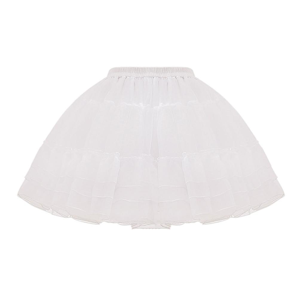 A-line Petticoat Crinoline Slips Wedding Accessories Short Tutu Skirt 50s Vintage Puffy Underskirt Multi Layers 17 Inch
