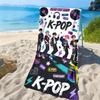 K-K-Pop Boy Print Microfiber Beach Towel Quick Dry Absorbent Sand Free For Beach Gym Pool Aesthetic Room Decor Cool Room Stuff