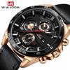 Man Sports Watches Fashion Racing Series 46mm Black Leather Clock VA VA VOOM Quartz Movement 3Bar Waterproof Wrist Watch for Men