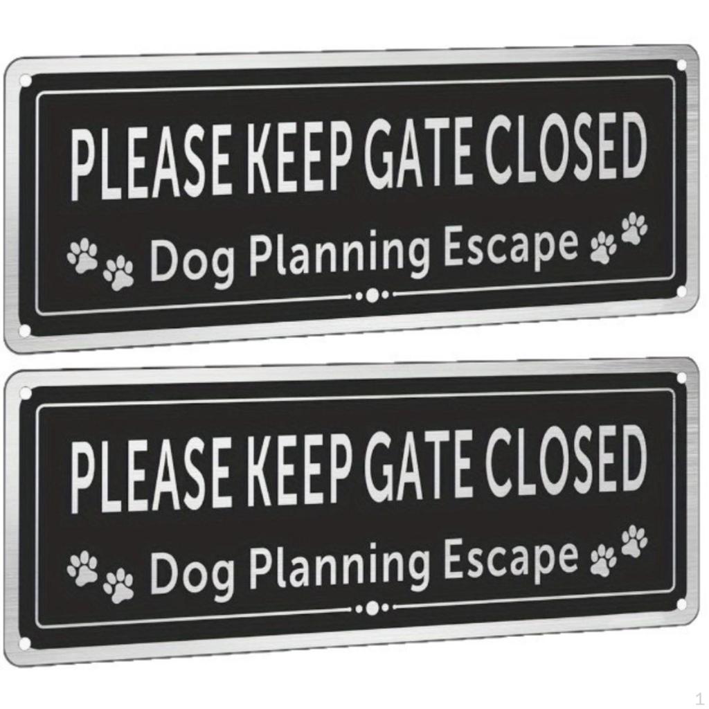 2 Pieces Please Ensure Gate Remains Closed Sign Rectangular Latched High Visibility for
