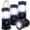 Camping Light Foldable 4 Pack Solar USB Dual Charge Portable Waterproof Black