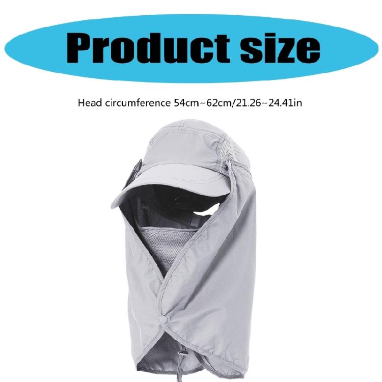 Outdoor Hiking Sun Hat Breathable Adjustable Caps Sun Protections Hat with Detachable Face Cover & Neck Flap Fishing Hat