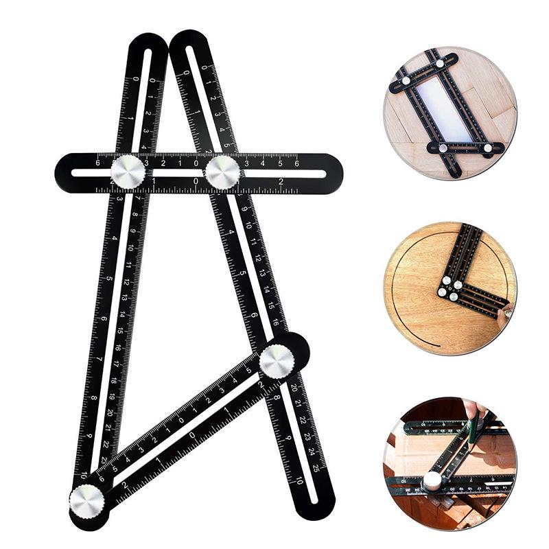 Four-Fold Multi-Angle Aluminum Alloy and Stainless Steel Ruler