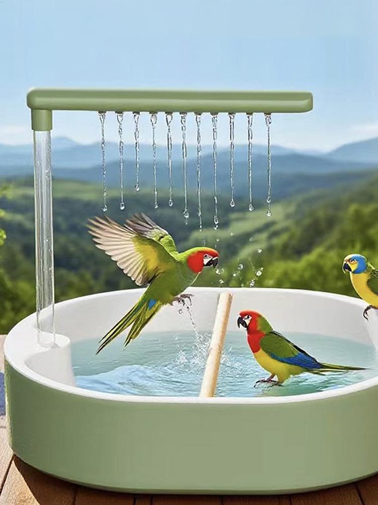 Vogel-Badebecken USB Elektrisch Zirkulierendes Wasser Automatische Dusche Haustier Vogelbad Käfigbecken Für Wellensittich Nymphensittich Vögel Papageien Spielzeug