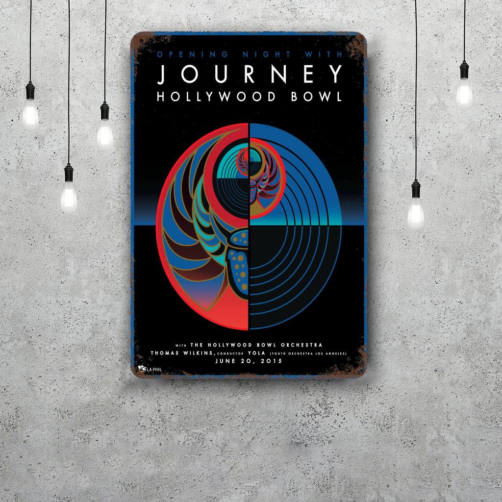 Segni in Latta Metallica Vintage Band Journey Poster Decorazione Placca Metallica Retro Decorazione Artistica da Parete per Garage Bar