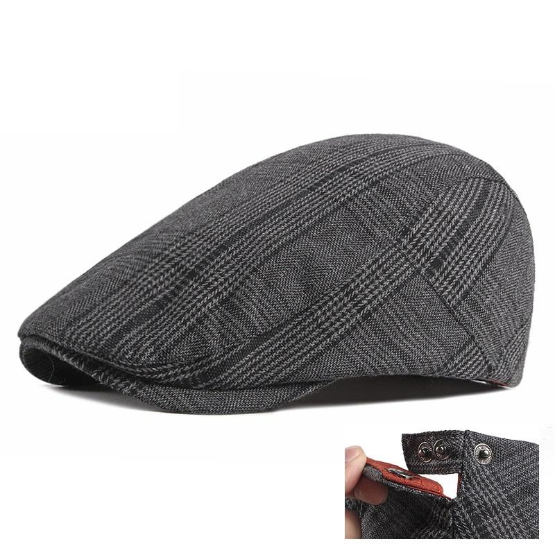 Men's Newsboy Hat Flat Cap Cotton Adjustable Breathable Irish Cabbie Ivy Cap for Driving And Hunting
