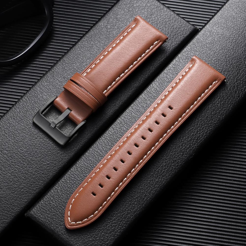 Top-grain Calfskin Leather Watch Band Quick Release 18mm 20mm 22mm Watch Straps Vintage Brown Black Cowhide Bands for Men Women